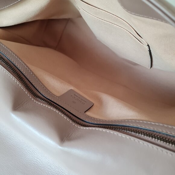 Gucci GG Marmont Large Shoulder Bag Dusty Pink Rose Mauve Matelasse Gold Rare - Picture 13 of 16